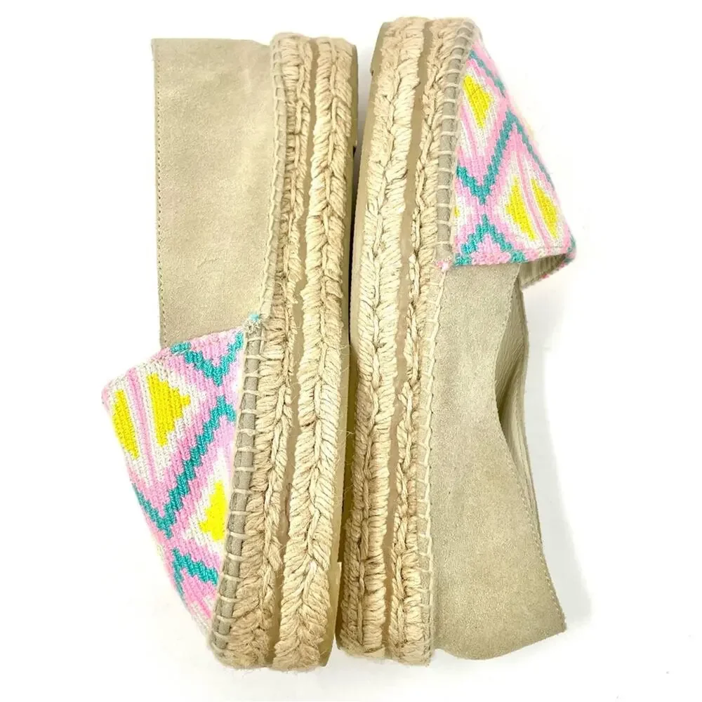 Manebi x Guanabana Woven Geometric Platform Espadrilles, Women's 10,  EU 40 $199